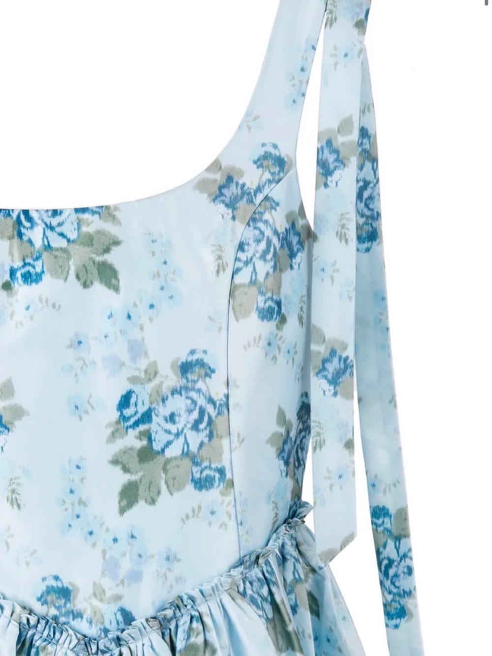 OTM EXCLUSIVE: THE MARIE DRESS IN BLUE FLORAL BROCADE - Picture 4 of 5